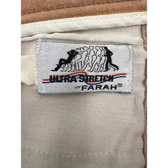 VINTAGE FARAH ULTRA STRETCH KHAKI BROWN JEAN MEASURES 30"W X 27"L - Picture 7 of 7